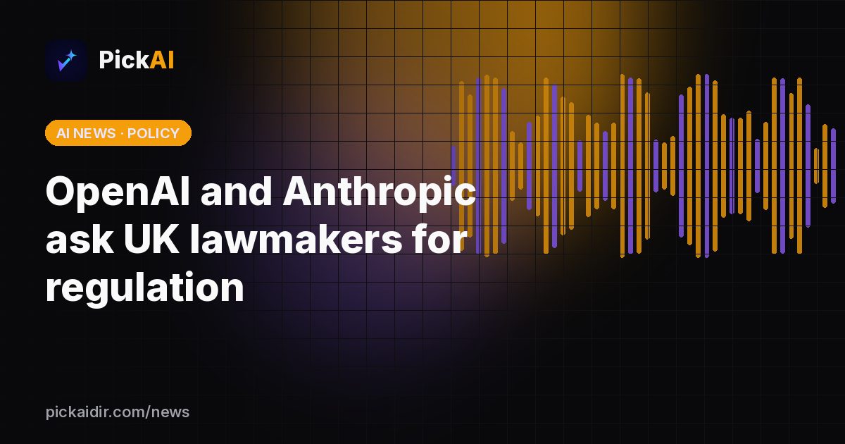 OpenAI and Anthropic ask UK lawmakers for regulation – PickAI illustration